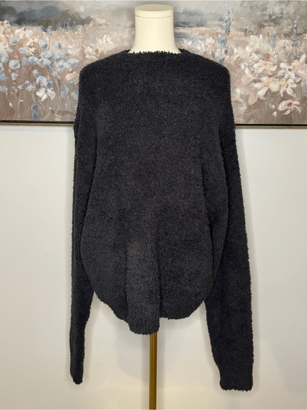 Skims Cozy Unisex Pullover in Onyx Size S/M NWT